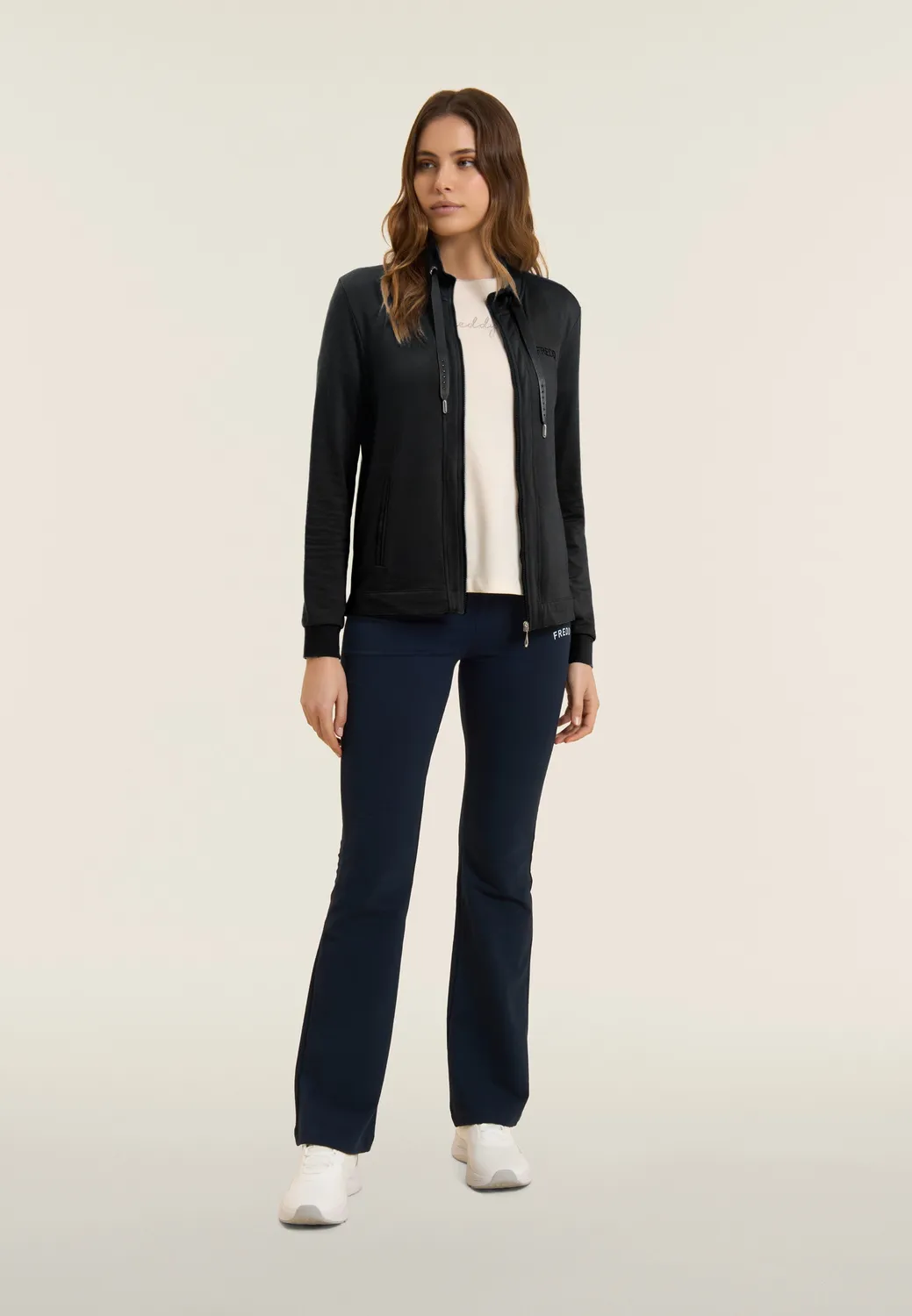 Freddy Zip-Sweatjacke Stehkragen Dark Sapphire Strass-Logo
