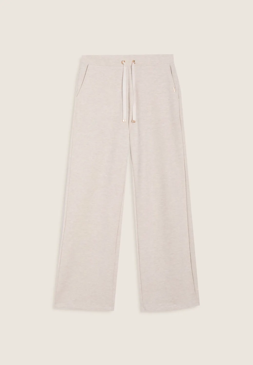 Freddy Hose Wide Leg Damen Grey Melange Tricot-Optik