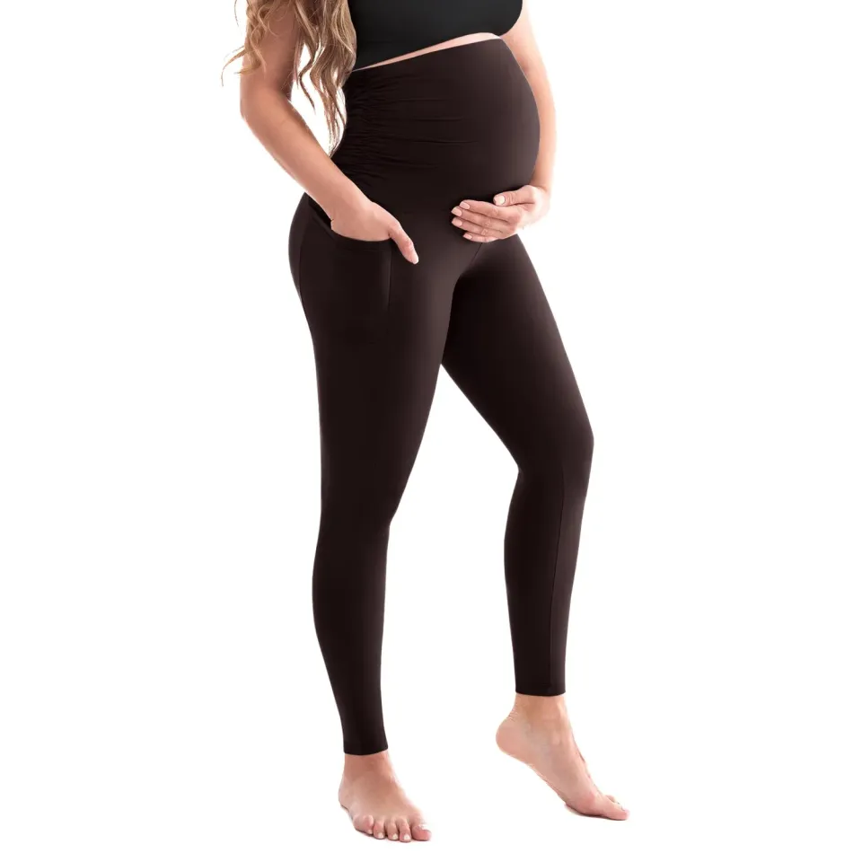 SINOPHANT Umstandsleggings Damen Braun S mit Taschen