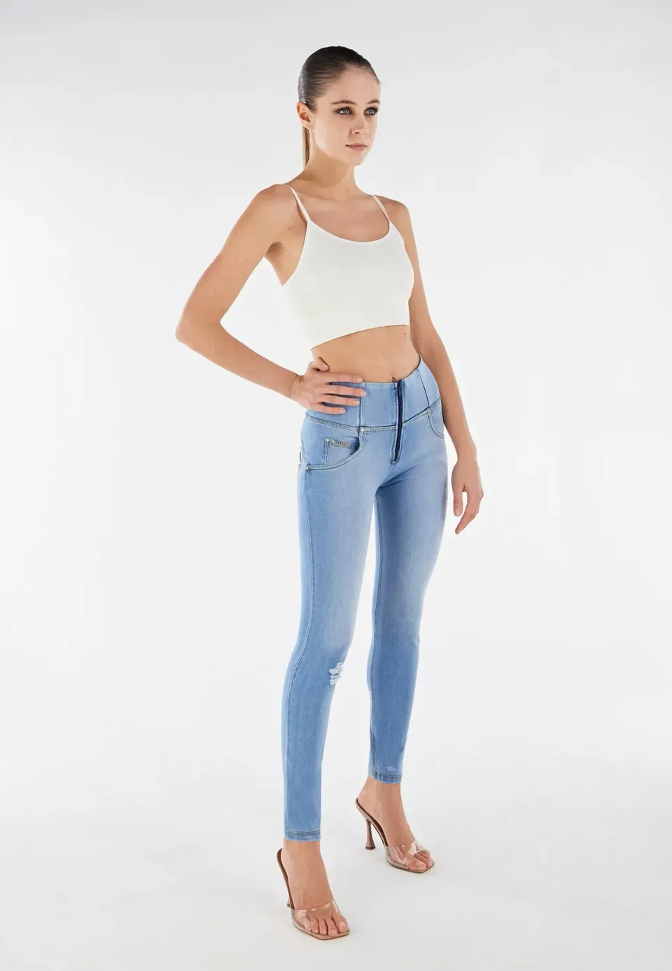 Freddy WR.UP Jeans High-Waist schwarz Risse Push-up