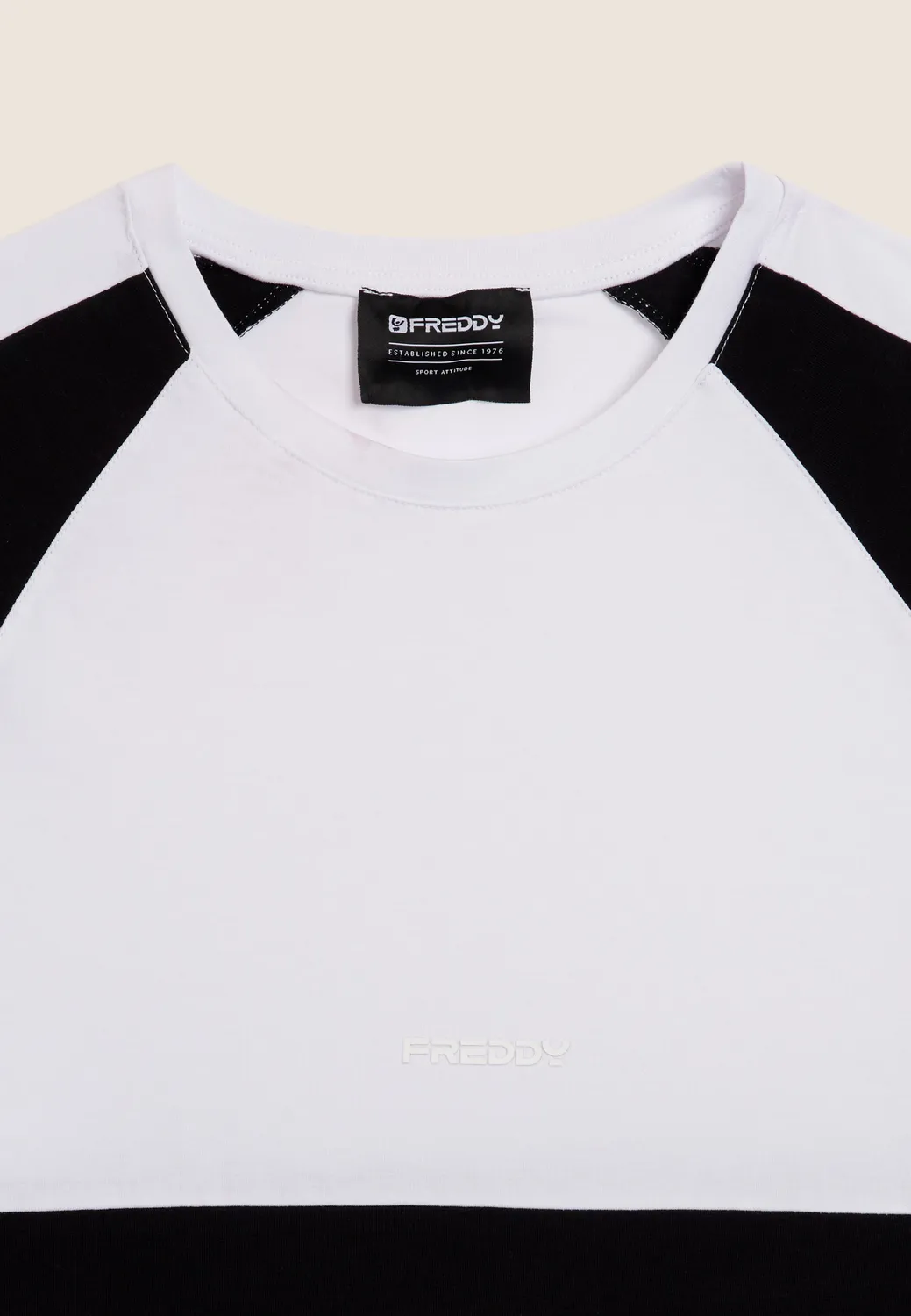 Freddy Colorblock T-Shirt Black Baumwolle Regular