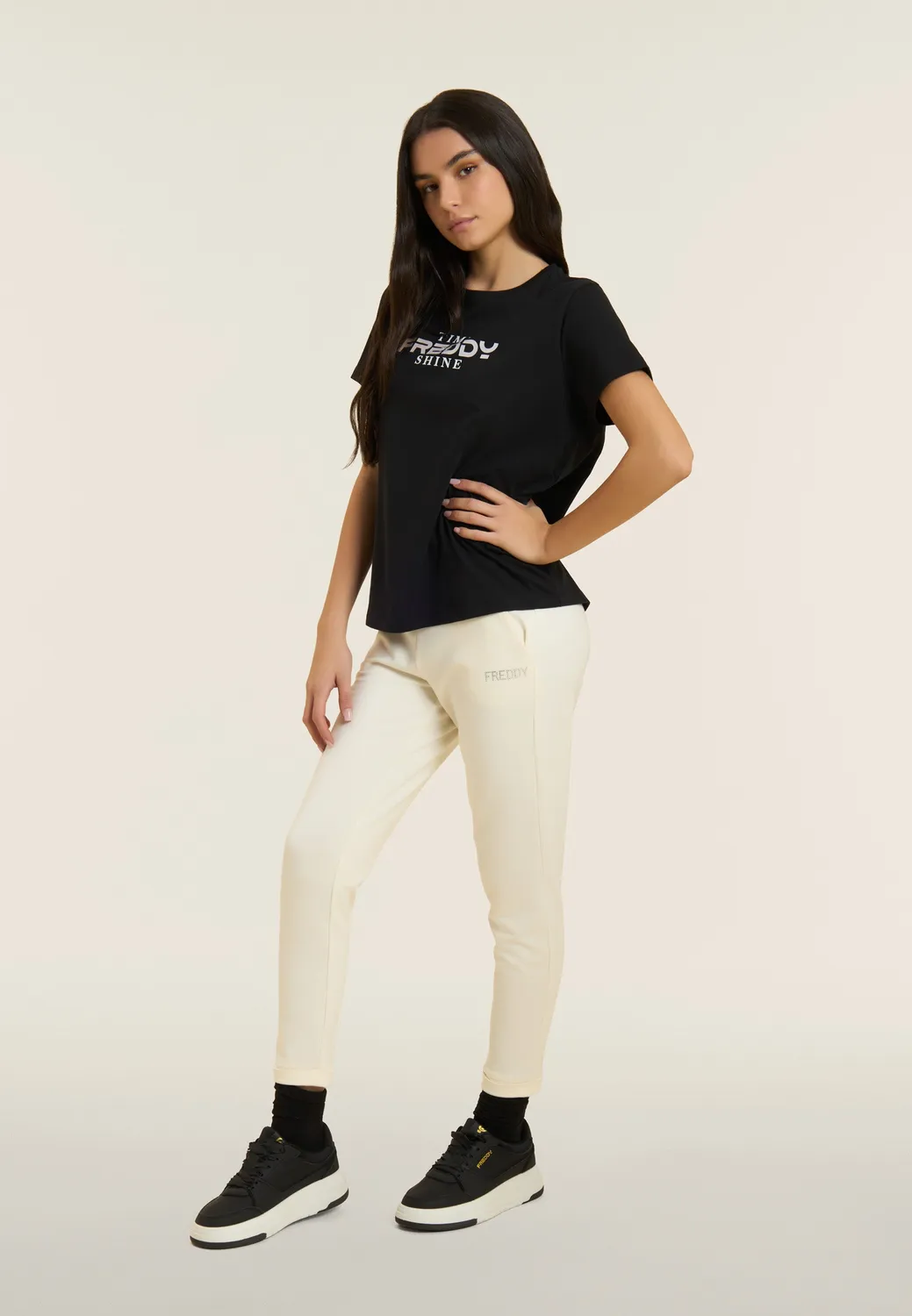Freddy Comfort Fit T-Shirt Schwarz Time Shine