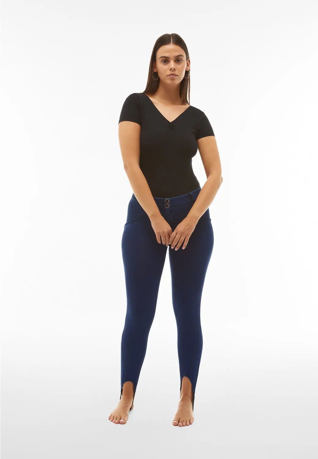 Freddy WR.UP Jeggings Push-up Steigbügel Schwarz Shaping