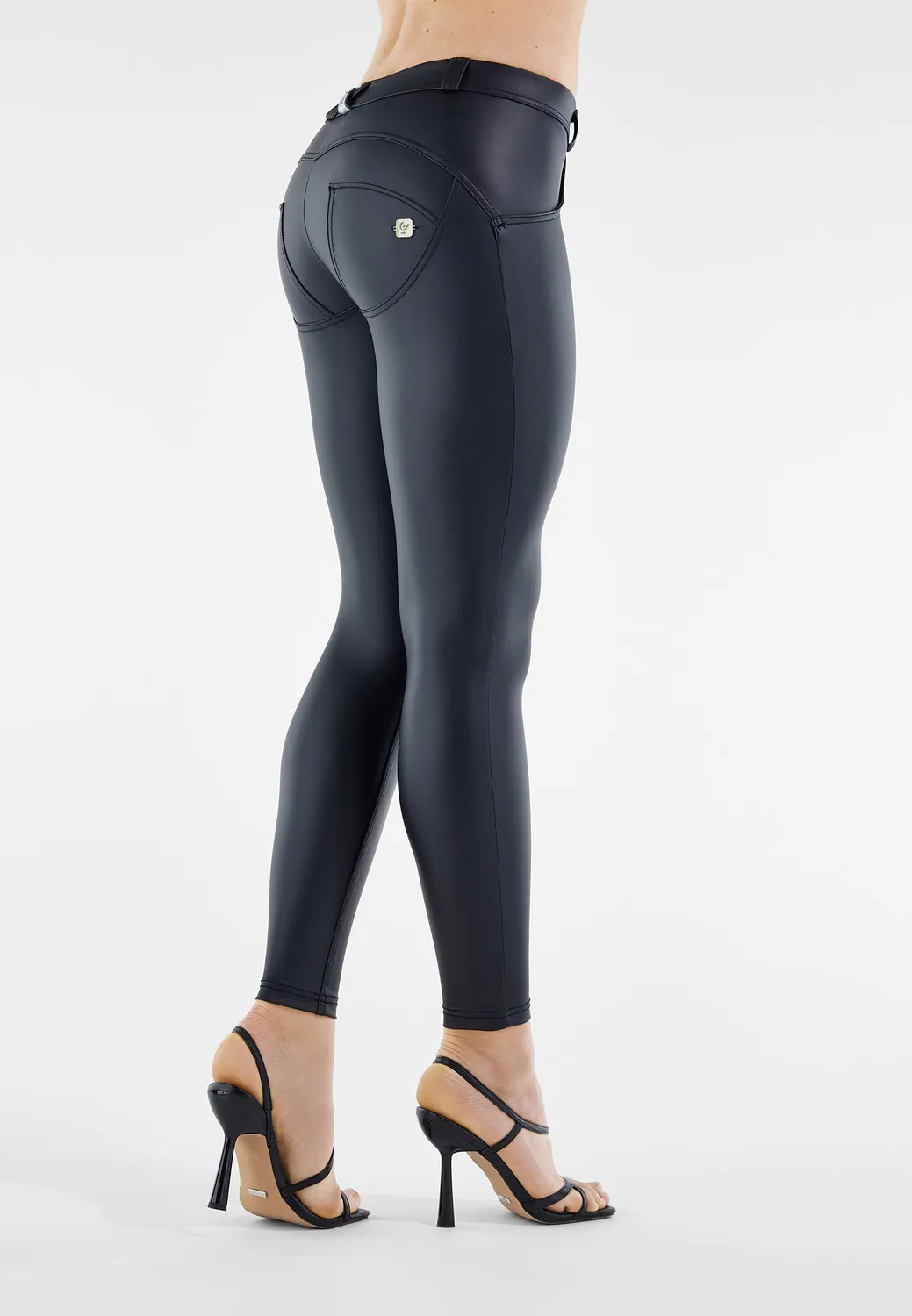 Freddy WR.UP Superskinny Hose Schwarz Kunstleder