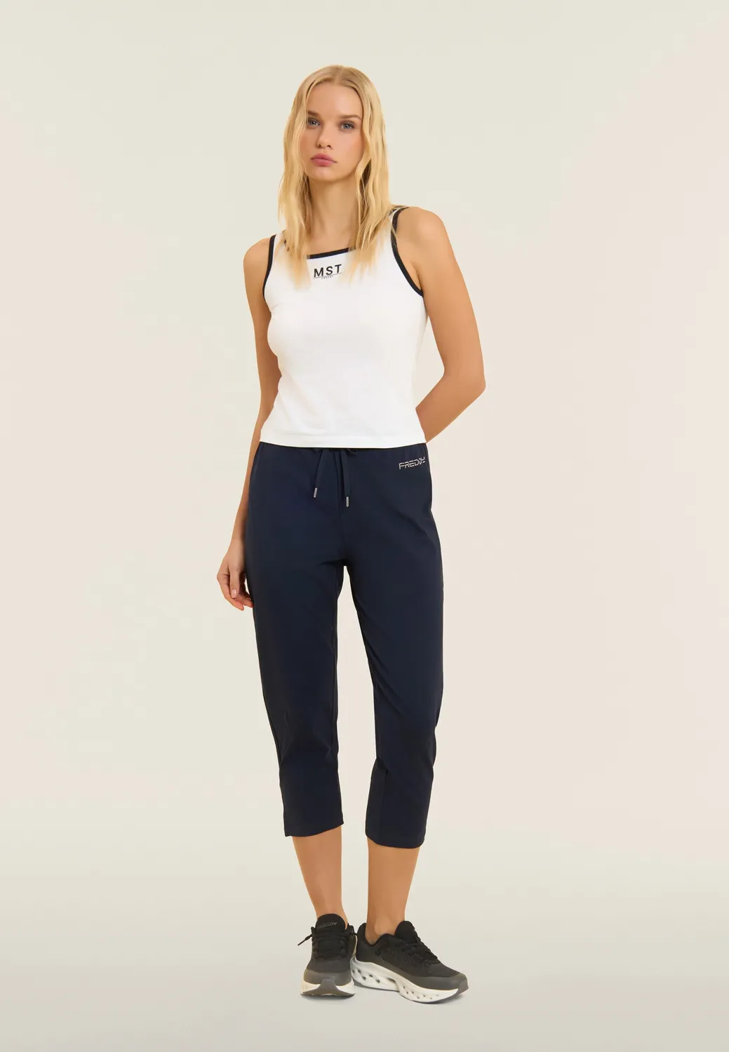 Freddy Capri Sporthose mit Kordelzug Dunkelblau