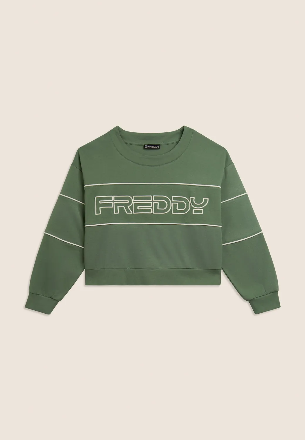Freddy Cropped Sweatshirt Comfort Fit Peacoat Sticklogo
