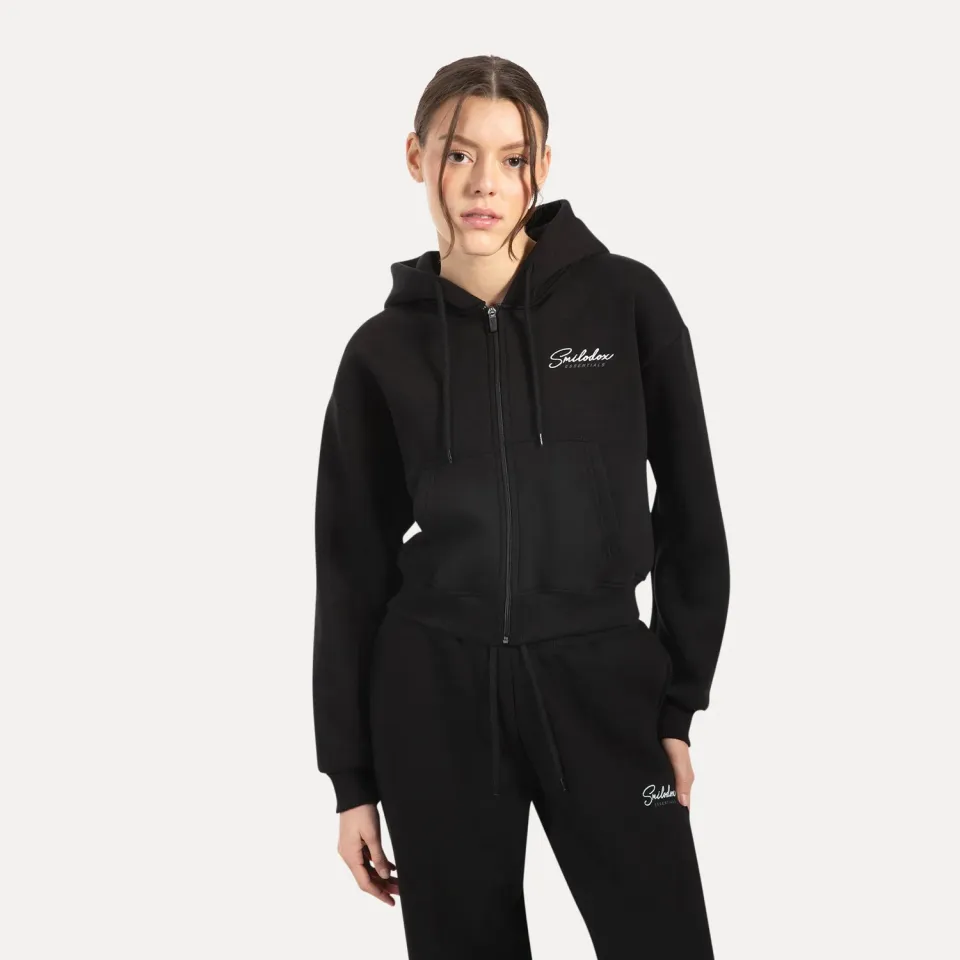 Smilodox Enara Zip Jacke Damen Schwarz Regular Fit