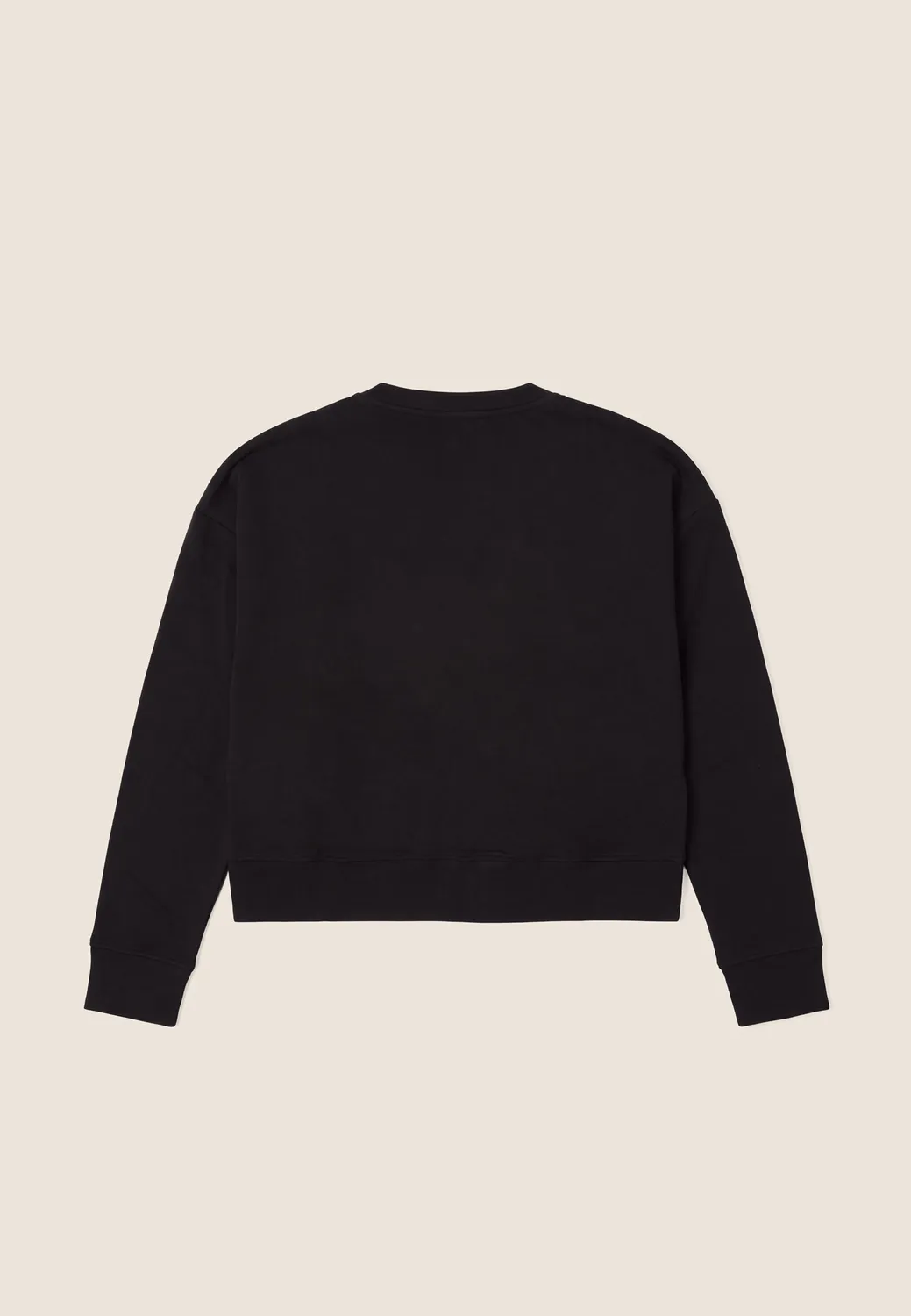 Freddy Cropped Sweatshirt Damen Schwarz V-Ausschnitt Basic