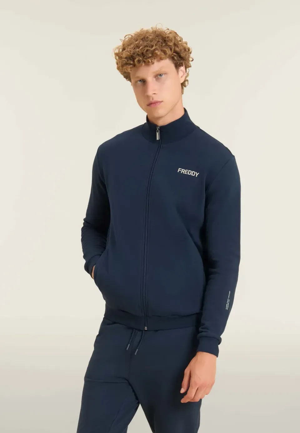 Freddy Herren Sweatjacke Baumwolle Dark Sapphire