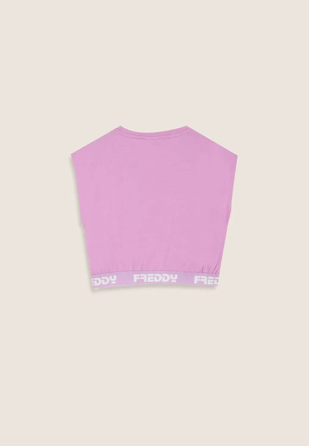 Freddy Crop Top Mädchen Jacquardbund Schwarz