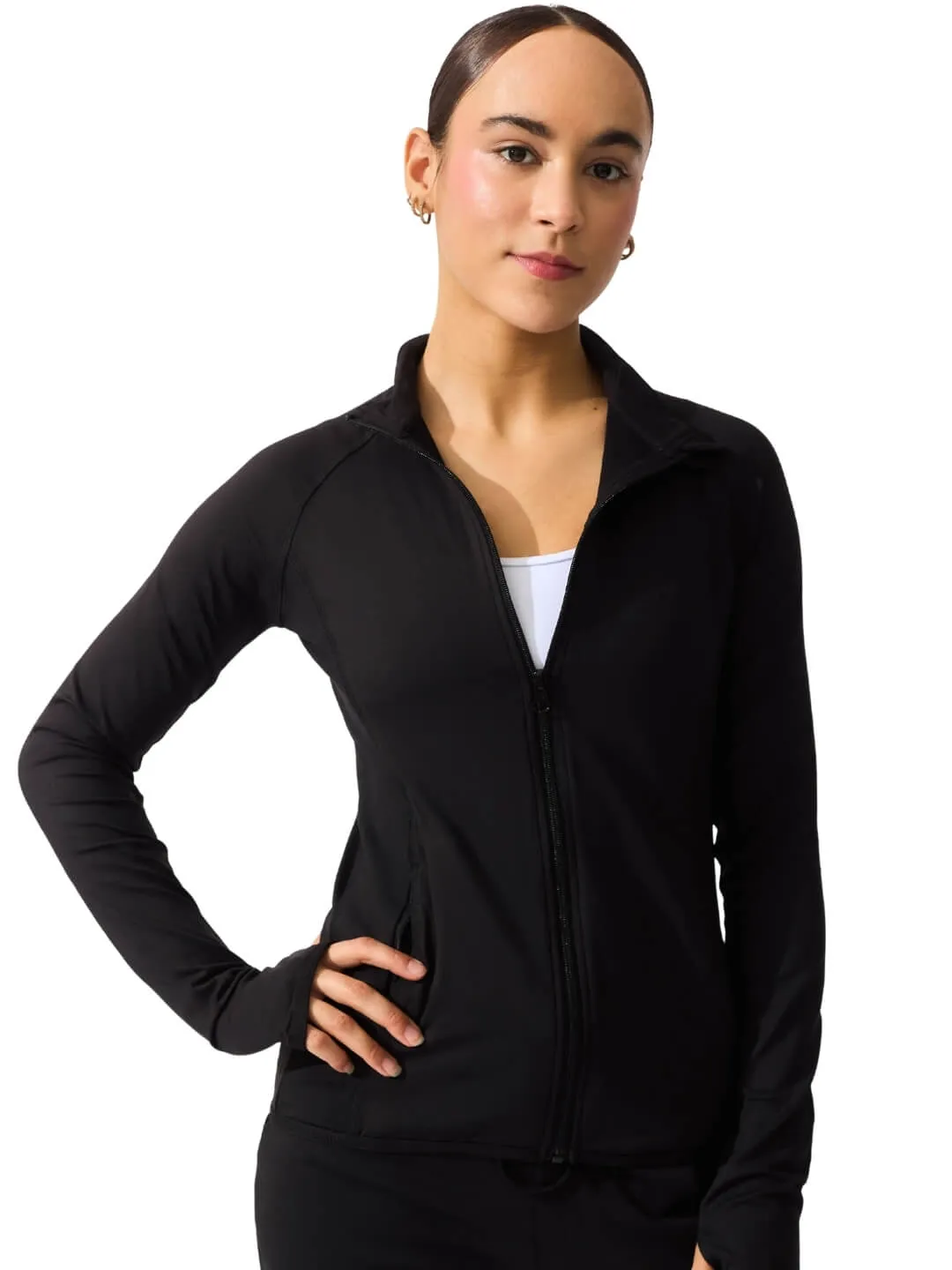Capezio Studio Collection SE1069U Jacke Schwarz mit Daumenloch