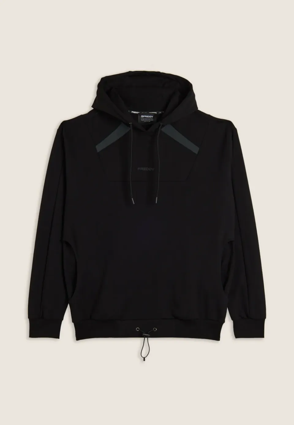 Freddy Kapuzen-Hoodie Schwarz Bauchtasche Baumwolle