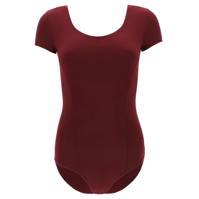 Freddy Dance Kurzarm Body Schwarz V-Rücken Baumwolle