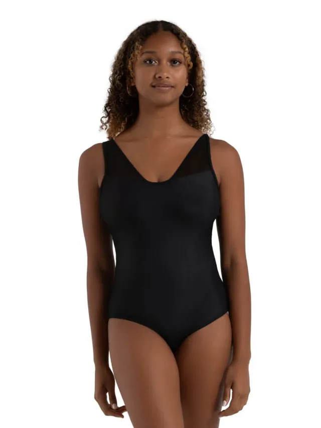 Capezio Curved Rhythm Luisa 12260W Ballettanzug Schwarz Mesh
