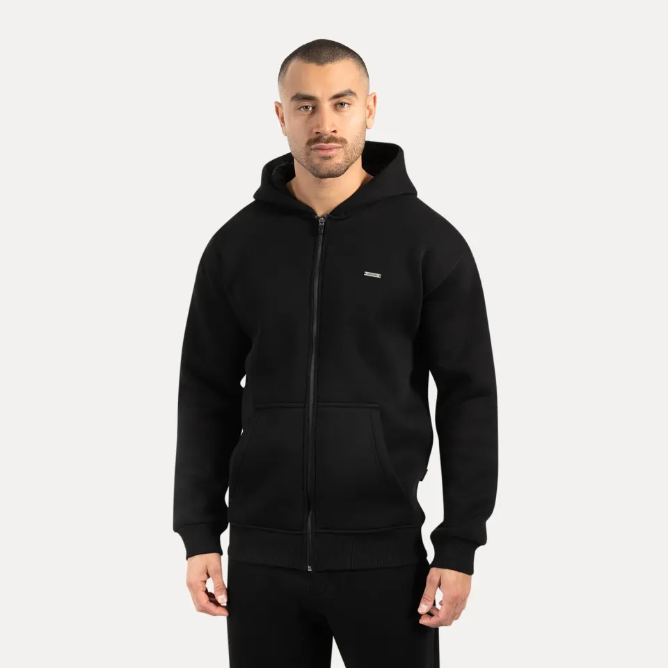 Smilodox Sorea Ilyas Zip-Hoodie Herren Schwarz blickdicht