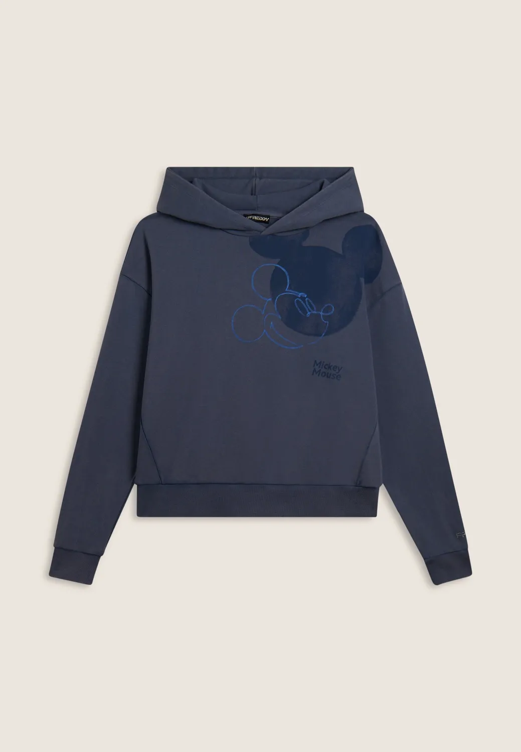 Freddy Mickey Mouse Hoodie Damen grau Acid Wash