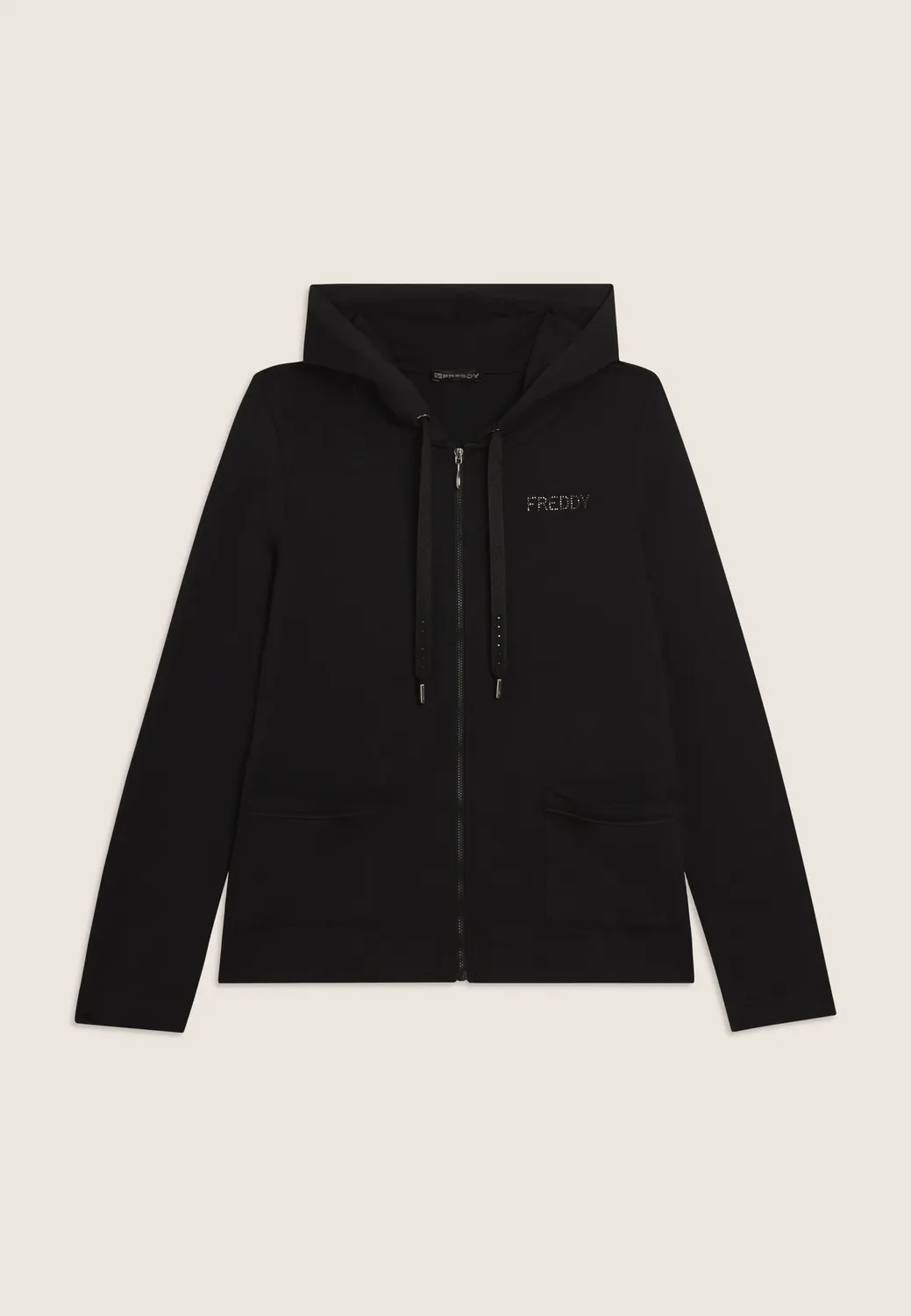Freddy Kapuzenjacke Zip Strass Damen French Terry