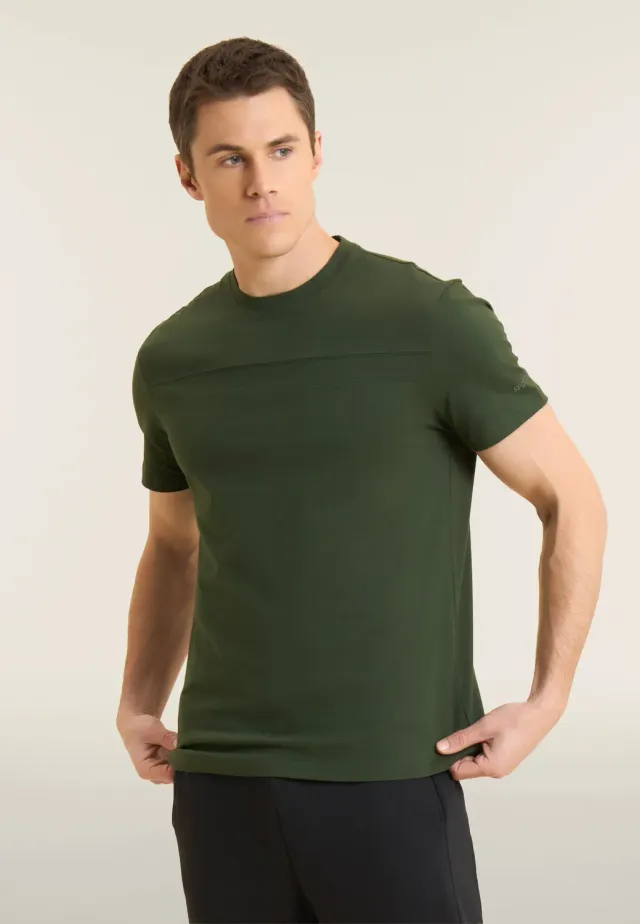 Freddy Herren T-Shirt Baumwolle Schwarz Brustnaht