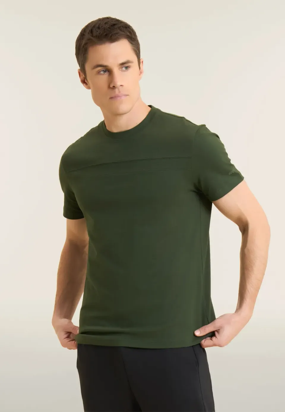Freddy Herren T-Shirt Baumwolle Schwarz Brustnaht