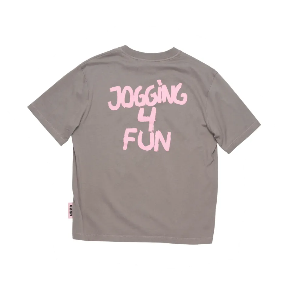 UNNA Jogging 4 Fun Tee T-Shirt Herren Grau Bio-Baumwolle