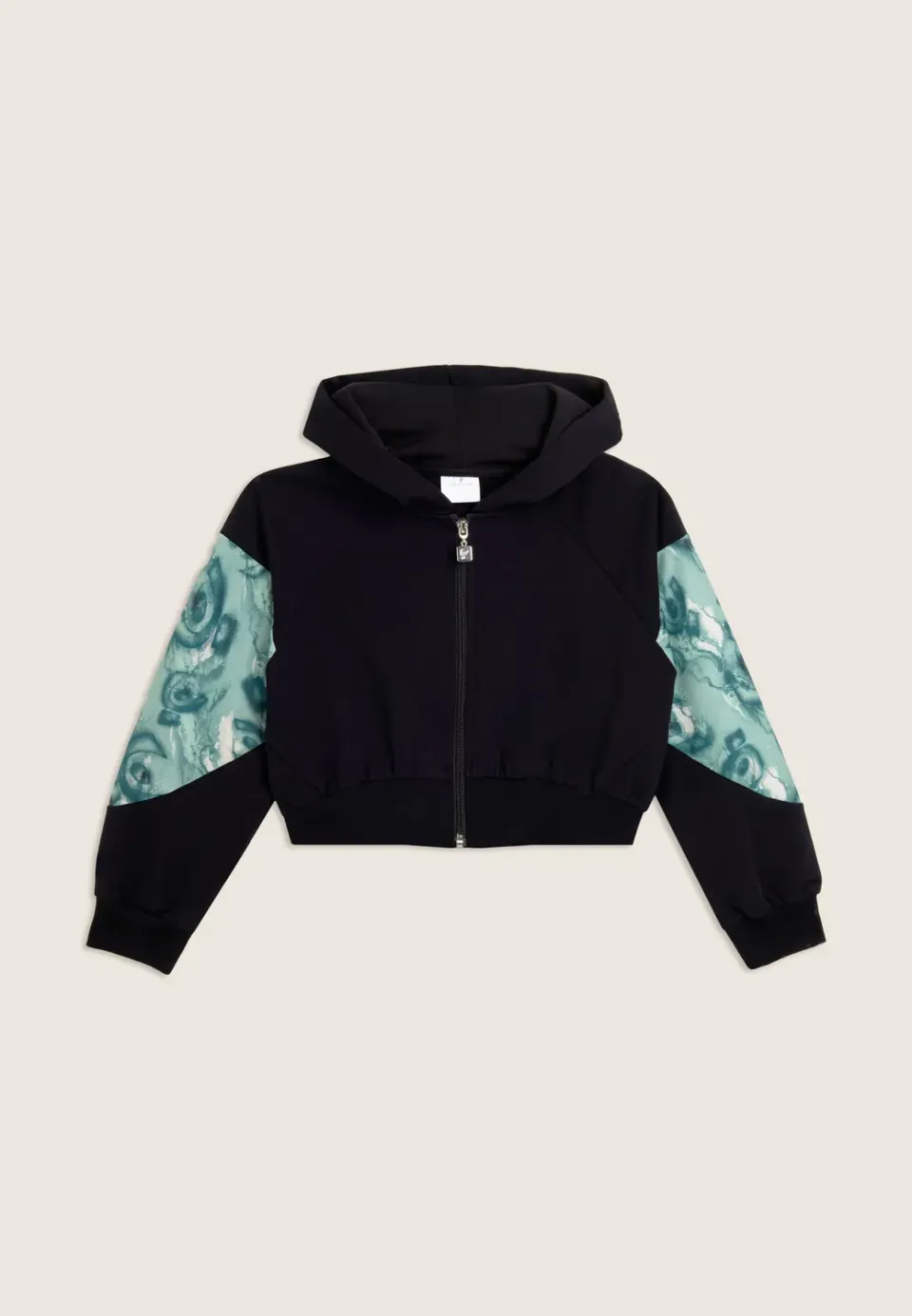 Freddy Junior Color-Block Hoodie schwarz cropped kurz
