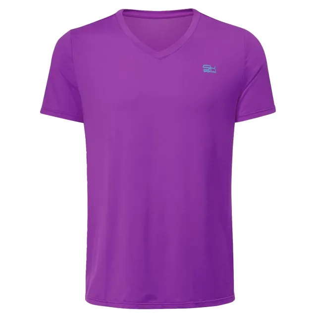 SPORTKIND V-Ausschnitt T-Shirt violett 140 UV-Schutz