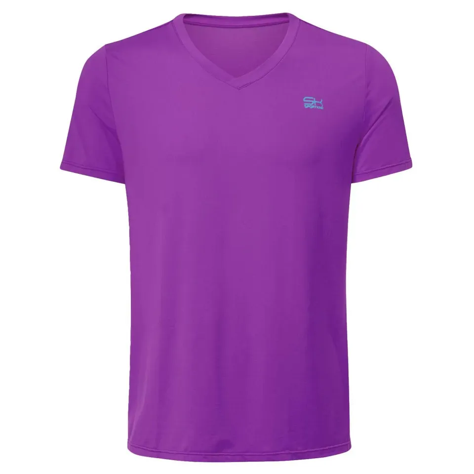SPORTKIND V-Ausschnitt T-Shirt violett 140 UV-Schutz