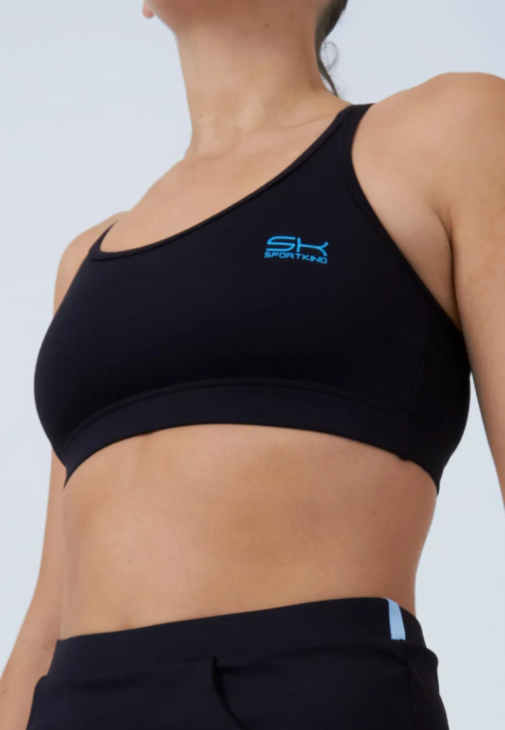 SPORTKIND Sport BH gekreuzte Träger Bustier schwarz