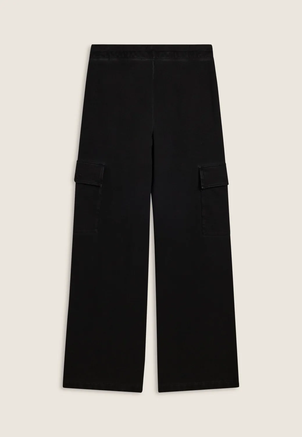 Freddy Cargo Hose Damen Schwarz Wide Leg Cold Dyed Fleece