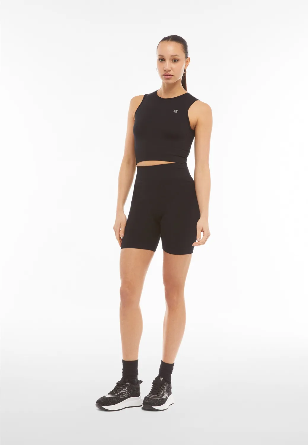Freddy Seamless Crop Top Damen Beetle Green recycelt