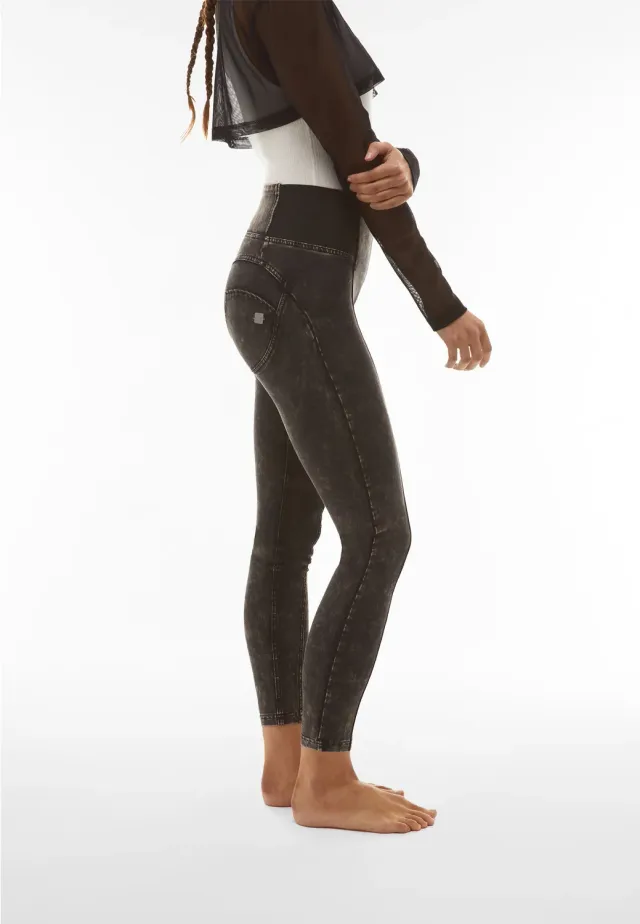 Freddy WR.UP Ice Wash High Waist Hose Navy Peony Push-up