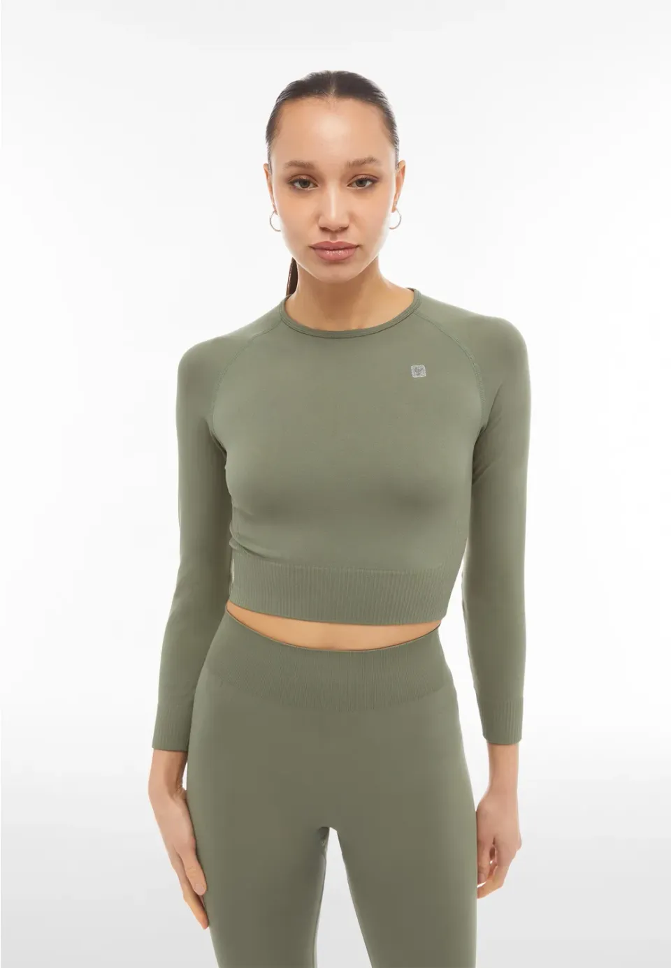 Freddy Seamless Crop-Top Schwarz Langarm recycelt