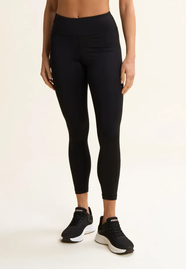 Freddy 7/8 High-Waist Leggings Damen Schwarz Glitter blickdicht