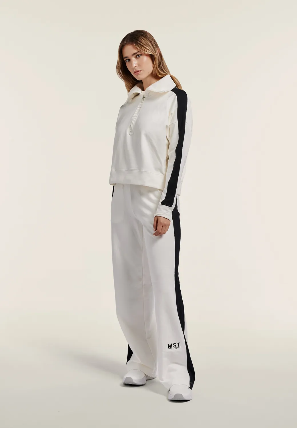 Freddy Wide Leg Sweathose Damen Nero hoher Bund