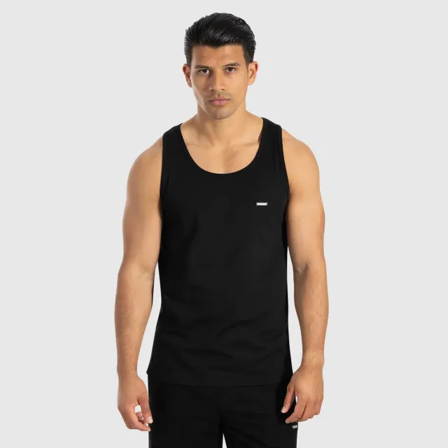Smilodox Arian Tank Top Schwarz Baumwolle