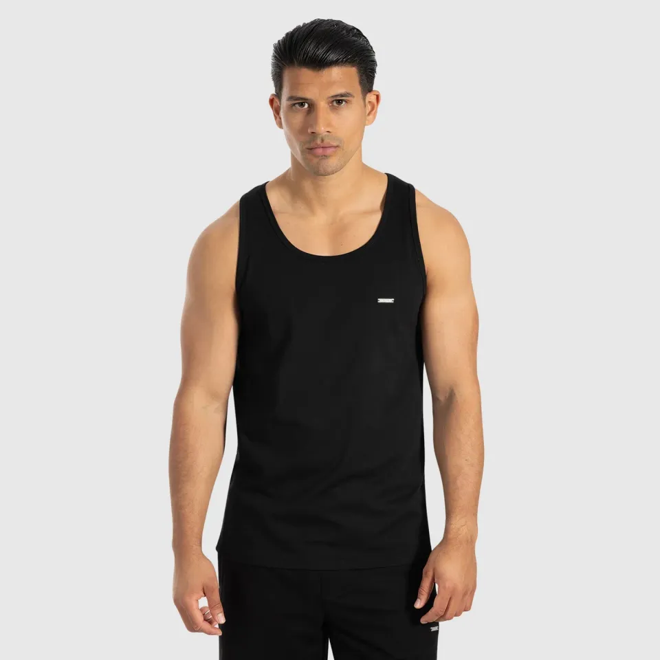 Smilodox Arian Tank Top Schwarz Baumwolle