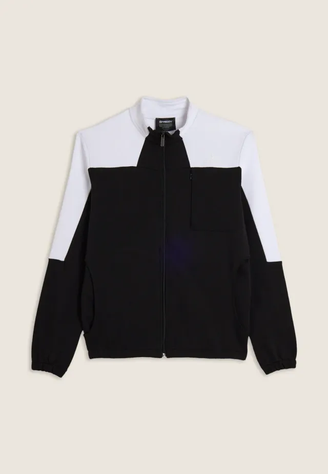 Freddy Colour Block Zip Hoodie Schwarz Baumwolle