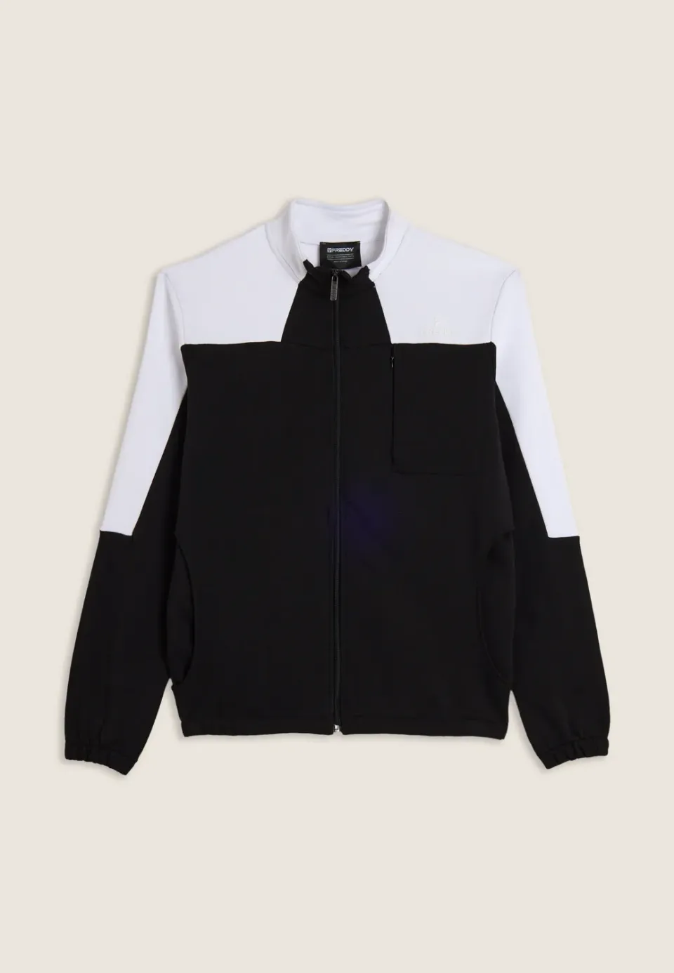 Freddy Colour Block Zip Hoodie Schwarz Baumwolle