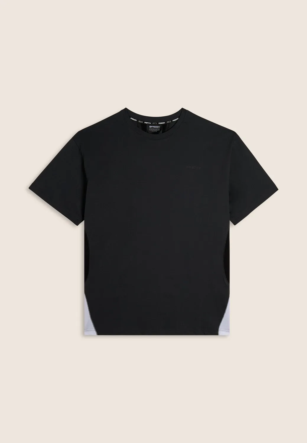 Freddy T-Shirt Herren Baumwolle Weiß Kontrast regular