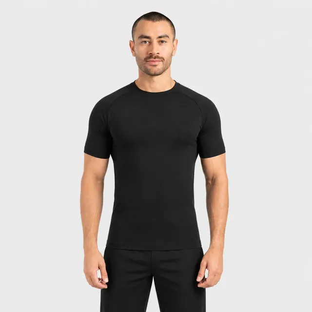 Smilodox Delian T-Shirt Herren Schwarz Regular