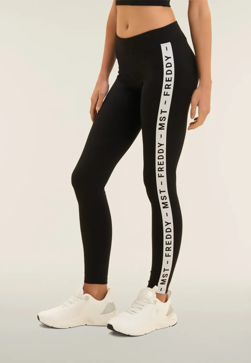 Freddy MST Leggings Schwarz Seitenstreifen Nylon
