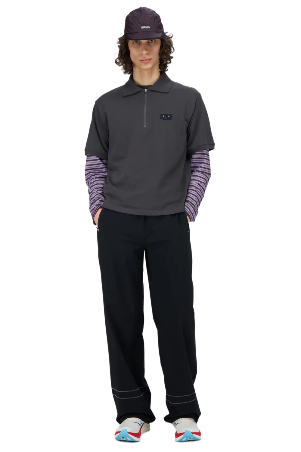 UNNA Polo Run Shirt Poloshirt Off Black Bio-Baumwolle