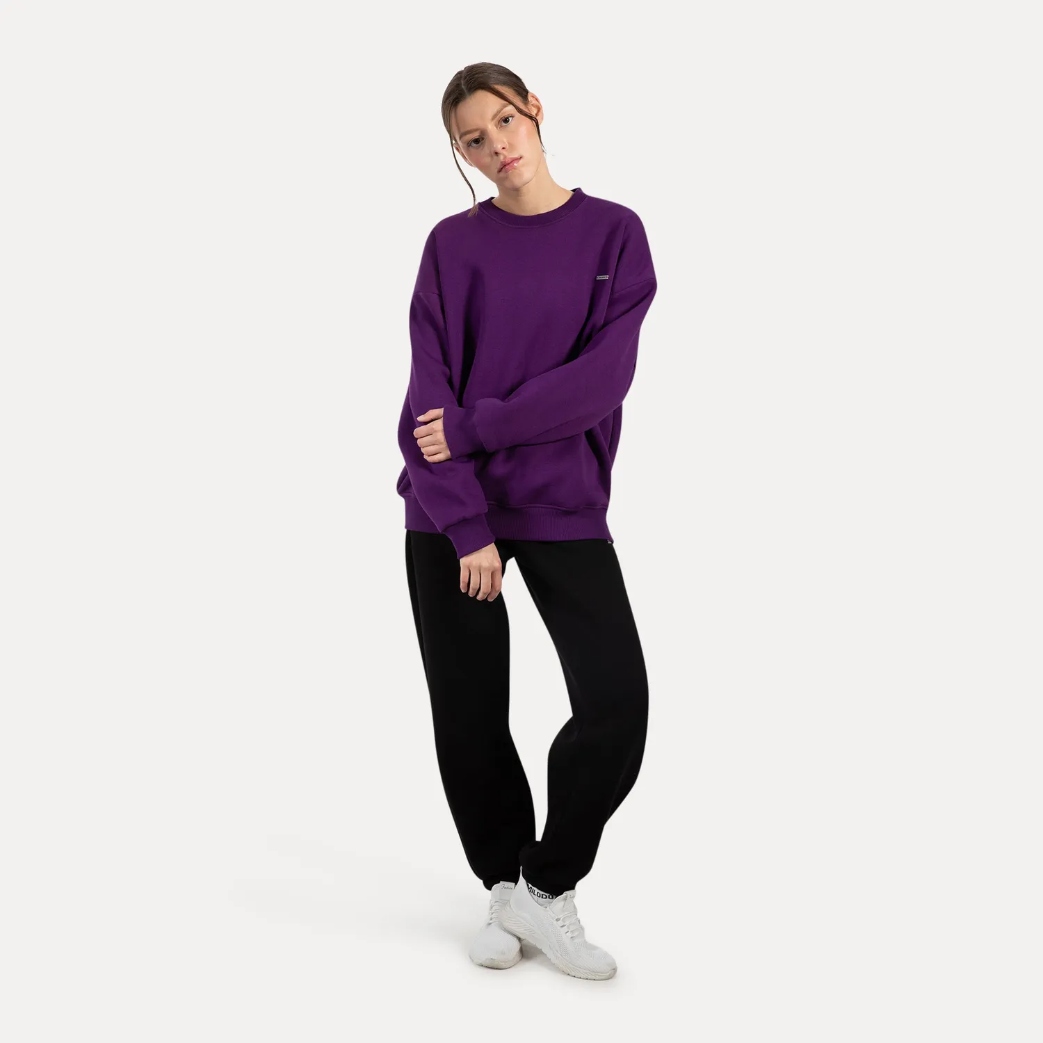 Smilodox Lunara Riven Sweatshirt Schwarz Oversize Unisex