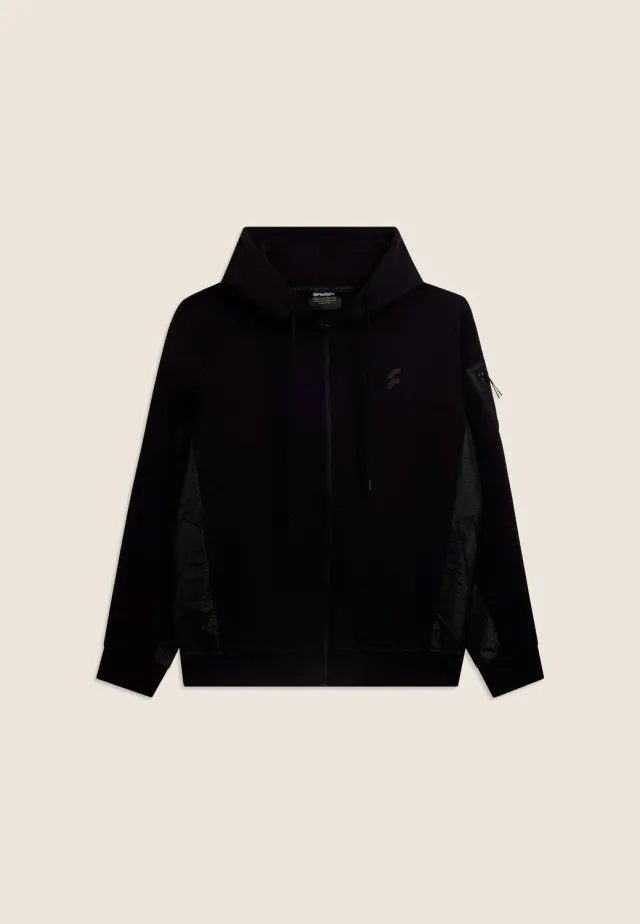 Freddy Hoodie Herren Full-Zip Technik-Einsätze schwarz