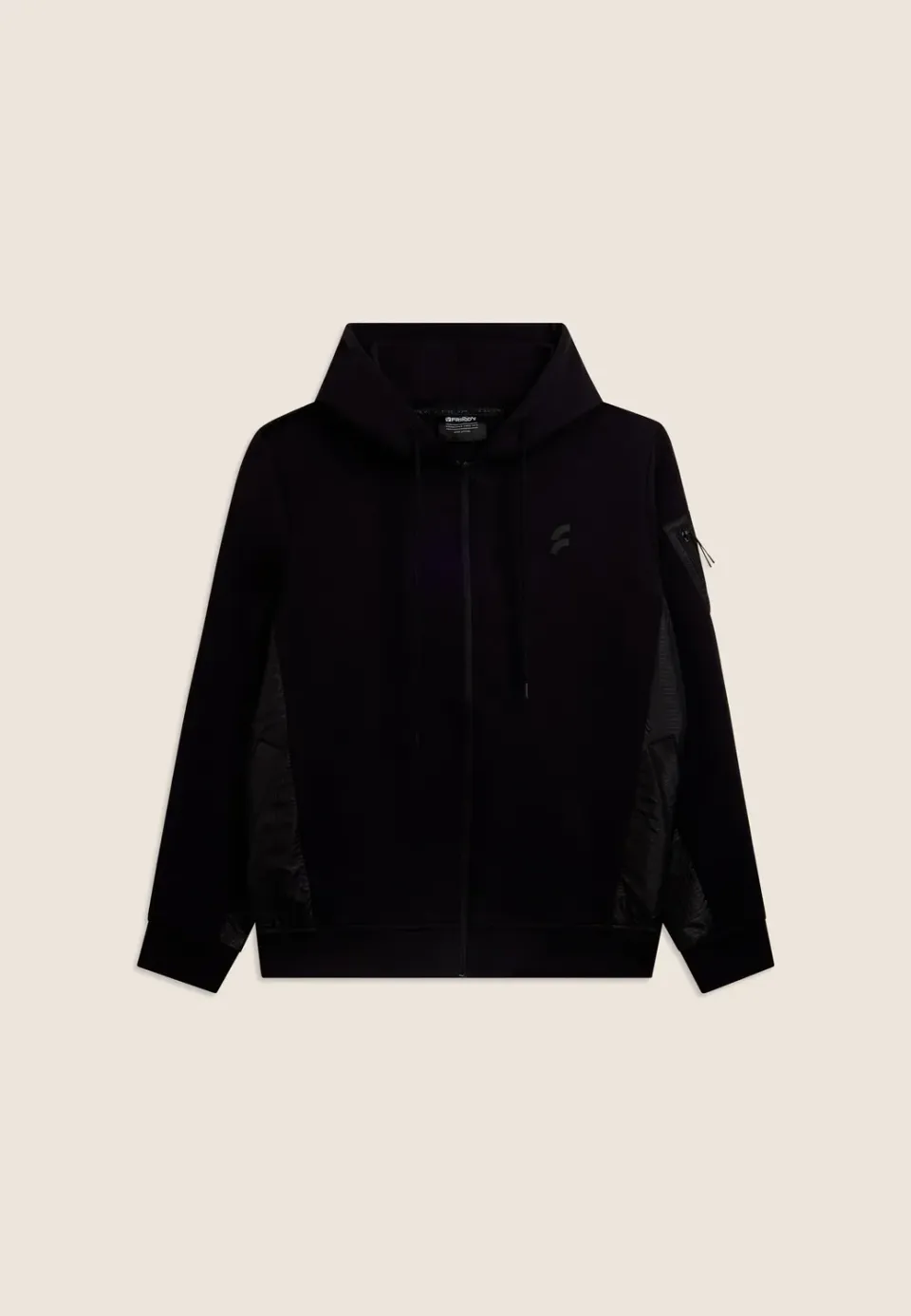 Freddy Hoodie Herren Full-Zip Technik-Einsätze schwarz