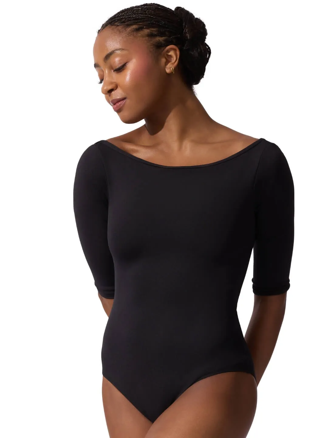 Capezio Team Basics TB243W Ballett-Trikot Schwarz 3/4 Arm