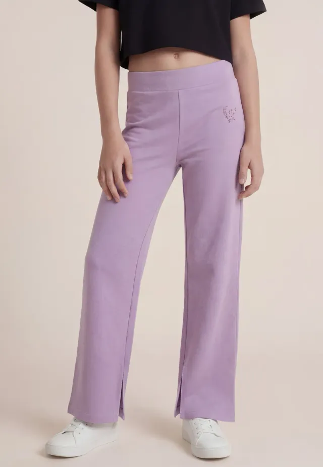 Freddy Flare Jersey Leggings Lila Mädchen mit Schlitz