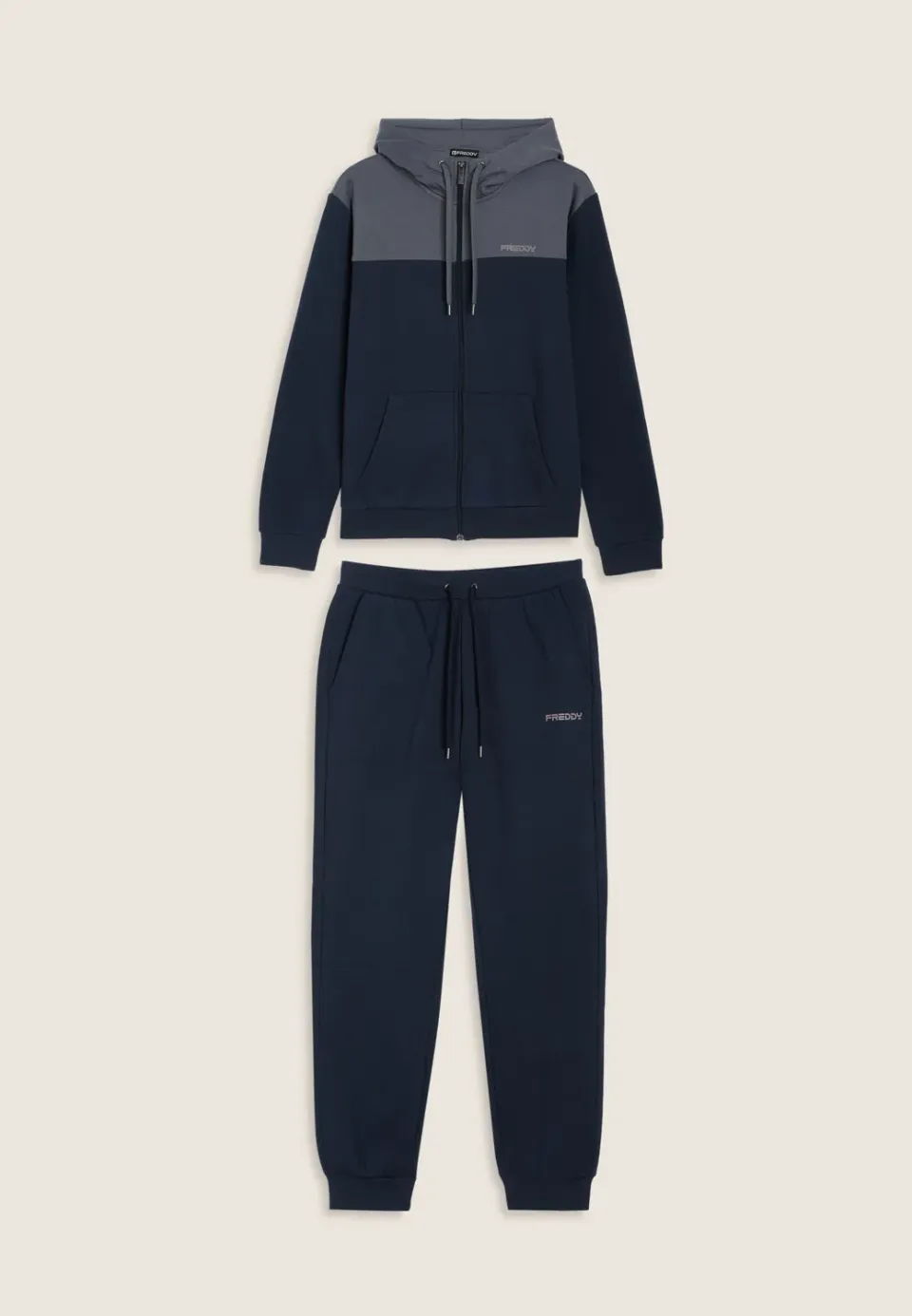 Freddy Colour Block Trainingsanzug Herren Kapuze Blau