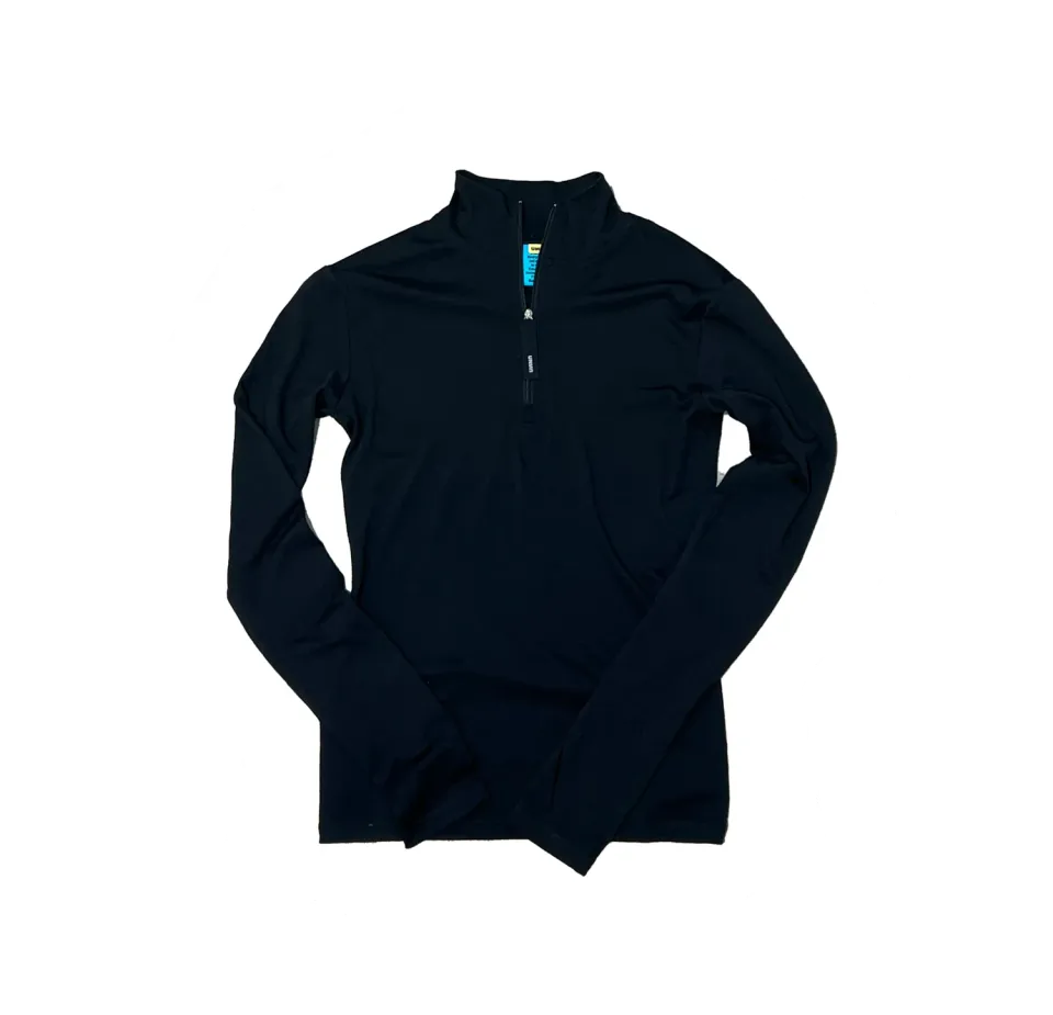 UNNA Zip Up Wool Layer W Laufshirt schwarz Wolle