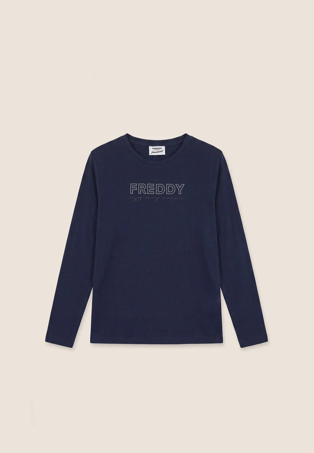 Freddy Perlen-Logo Longsleeve Navy Baumwolle
